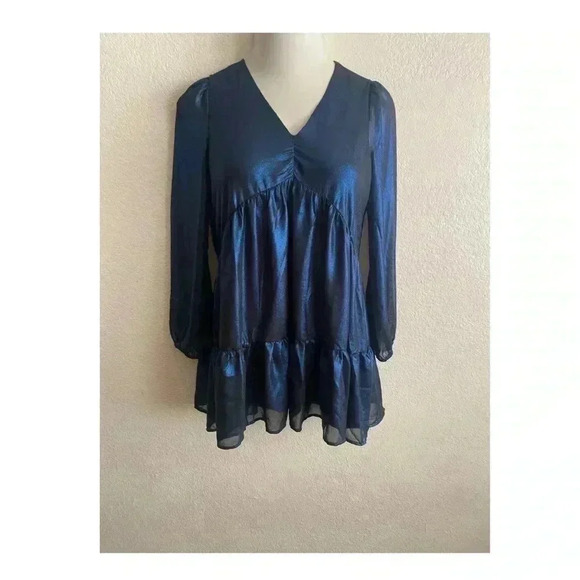 🆕 Melloday Chiffon Tier Tunic Top XS🆕 - Picture 2 of 10